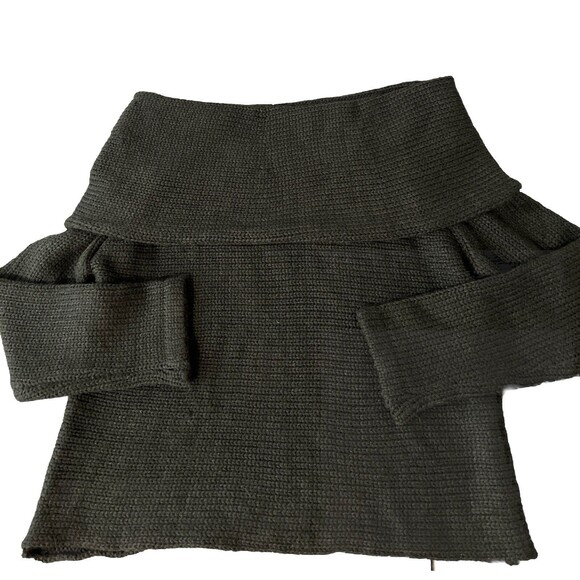 Seek the Label Off The Shoulder Sweater Chunky‎ Knit M Black Roll Neck Romantic - Picture 1 of 14